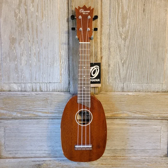 Ohana Soprano Pineapple PK-25G All Solid Mahogany Ukulele v052