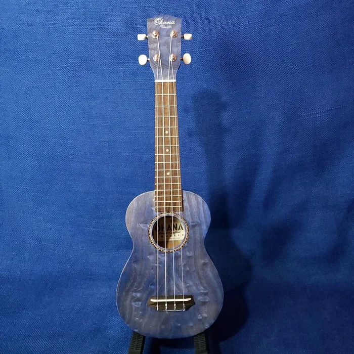 Ohana Soprano SK-15WBL Steel Blue Laminate Willow Ukulele M298