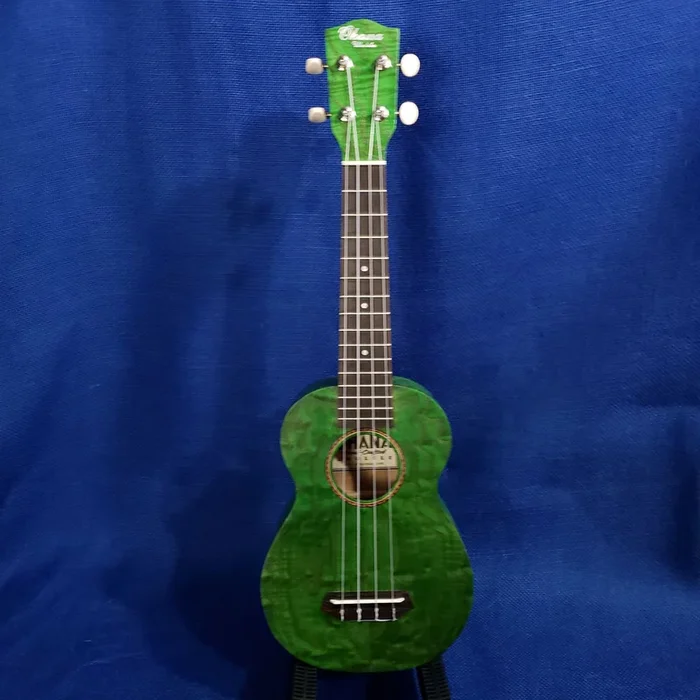 Ohana Soprano SK-15WGN Green Laminate Willow Ukulele .188