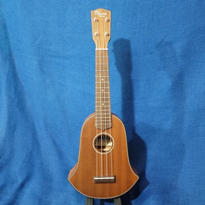 Ohana Soprano SKB-35 Vintage Healy Bell Shape Style All Solid Mahogany Ukulele P644