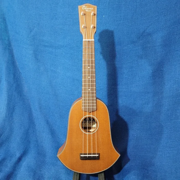 Ohana Soprano SKB-35 Vintage Healy Bell Shape Style All Solid Mahogany Ukulele P645