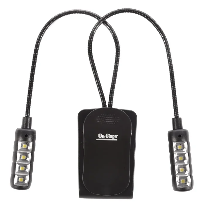 On Stage Stands Dual Head USB Rechargeable Clip Light