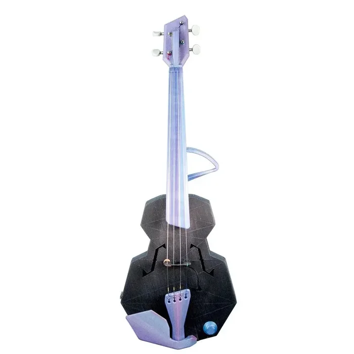 OpenFab Strata Base Layer Violín acústico-eléctrico de 4 cuerdas, Nebulosa plateada