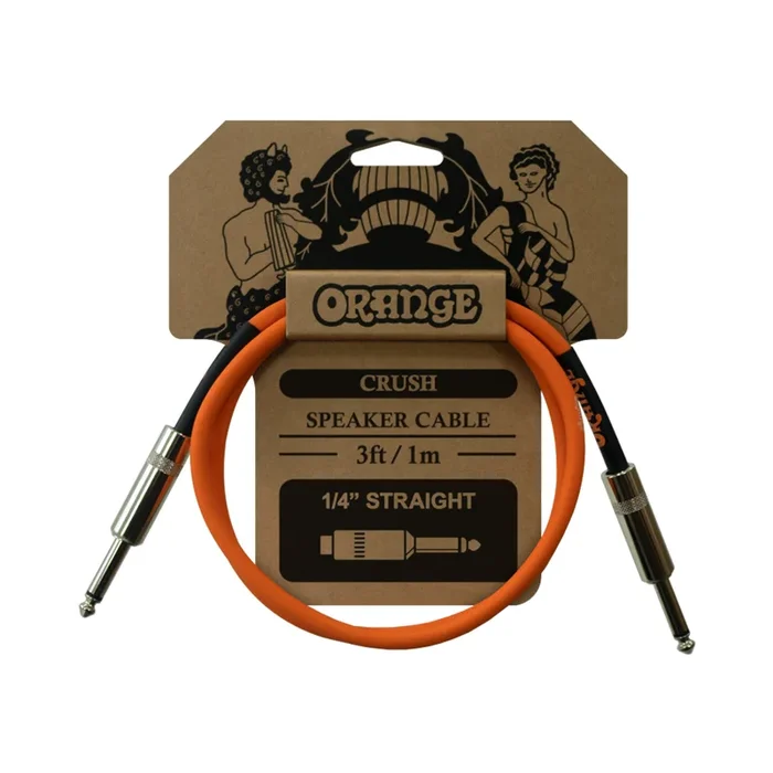 Orange Crush 3′ Speaker Cable with 1/4″ Jack Connectors