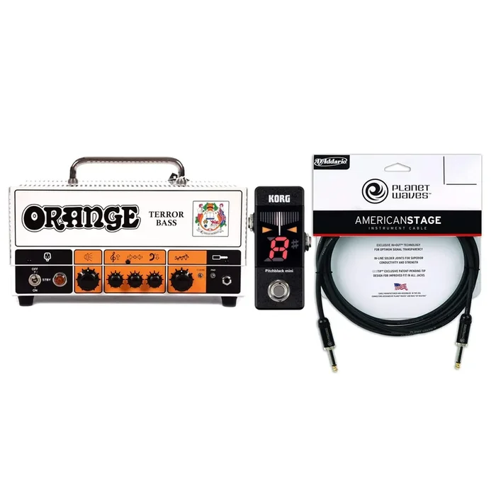 Orange Terror Bass Head 250/500W 4/8 ohms Cable and Tuner Bundle