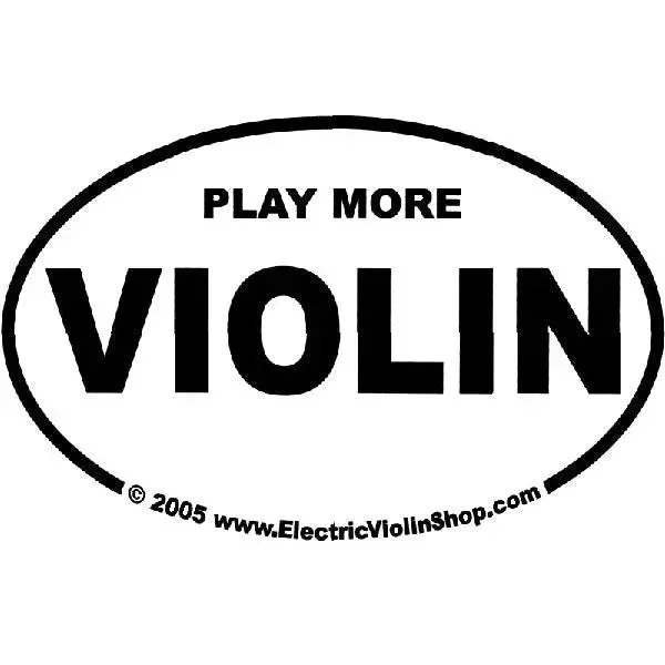 Oval Sticker Play More Violin