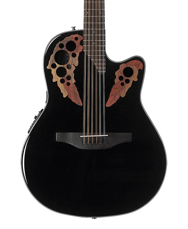 Ovation CE4412-5 Celebrity Elite Mid Depth Acoustic Electric Guitar – Black
