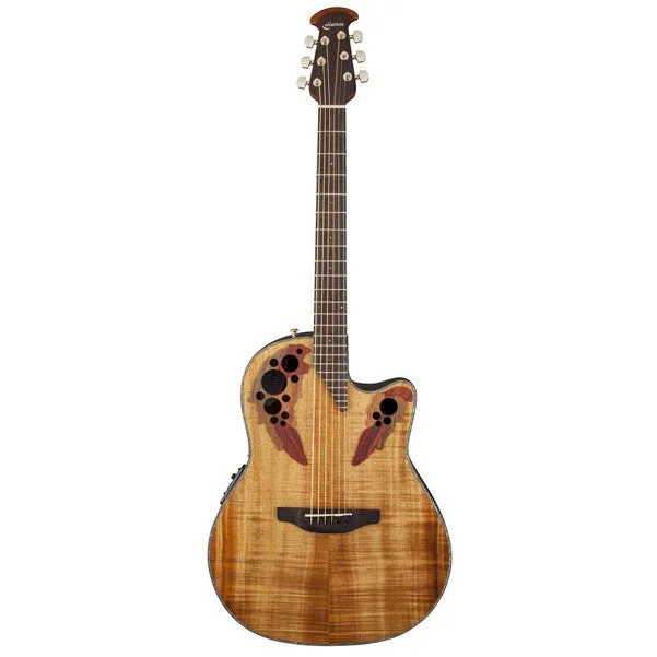 Ovation CE44P-FKOA Celeb Elite Plus Mid-Depth Electro Acoustic Guitar – Figured Koa
