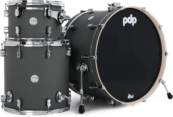 Pacific Drums & Percussion Concept Maple Rock 3-piece Shell Pack – Satin Pewter