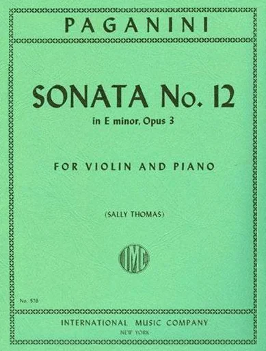 Paganini, Niccolo: Sonata No. 12 in E minor Op.3 (violin & piano)