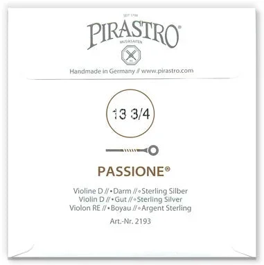 Passione Violin D String – Heavy Gauge – 13.75PM (Silver-Wound Gut)