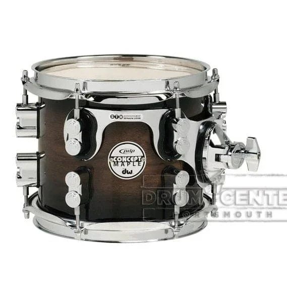 PDP Concept Exotic Component Drums : Walnut Charcoal Burst, Chrome Hardware 7×8 Tom