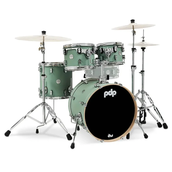 PDP Concept Maple Classic 4-piece Shell Pack with 20 inch Kick – Satin Seafoam Finish Ply