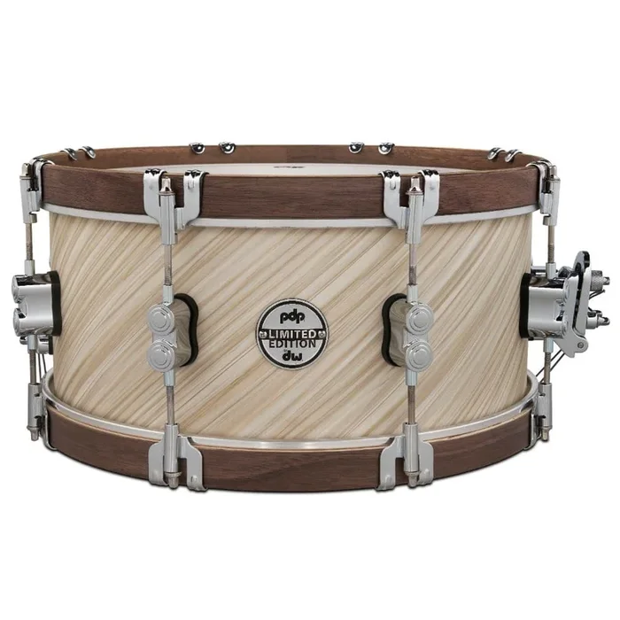 PDP Limited Edition Twisted Ivory Snare Drum 14×6.5 w/Walnut Hoops