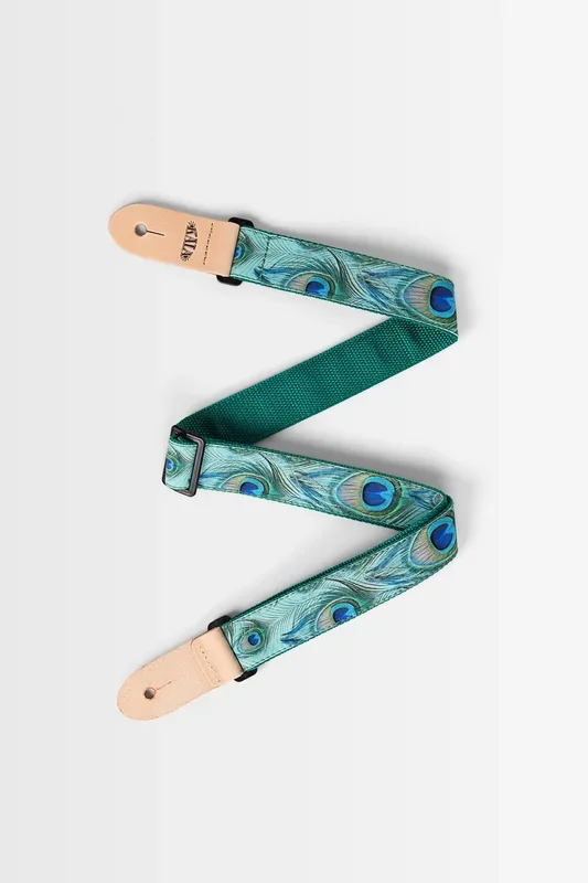 Peacock Print Ukulele Strap – Green