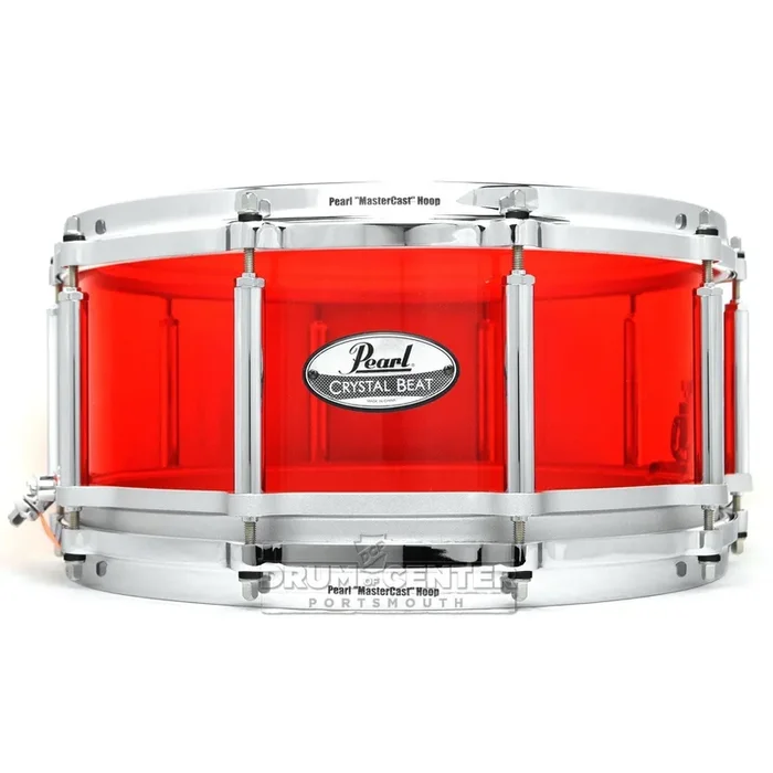 Pearl Crystal Beat Acrylic Free Floating Snare Drum 14×6.5 Ruby Red