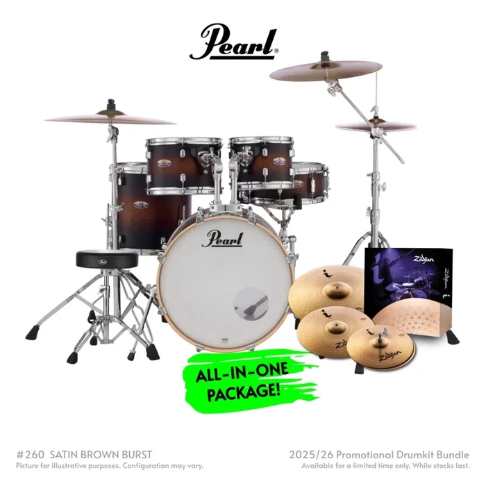 Pearl Decade Maple 5pc 20″ Fusion Increda-Bundle Drum Kit – Satin Brown Burst