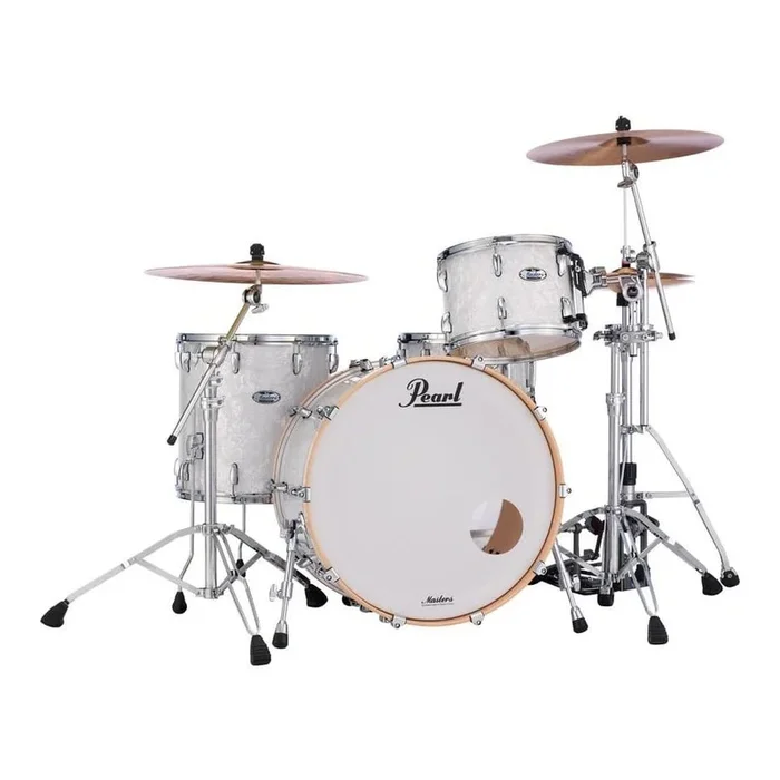 Pearl Masters Maple Complete 3pc Drum Set w/24bd White Marine Pearl