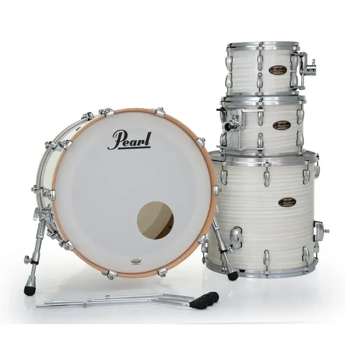 Pearl Masters Maple/Gum 4pc Drum Set w/22x18BD w/Standard R2 Mounts White Ice Swirl