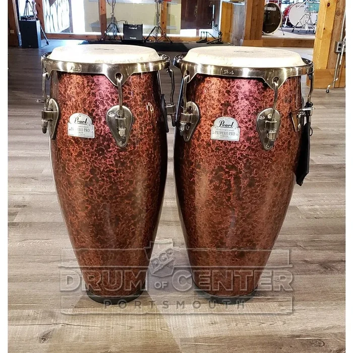 Pearl Primero Pro Fiber Conga Set 10 & 11 w/o Stand Wine Red Marble