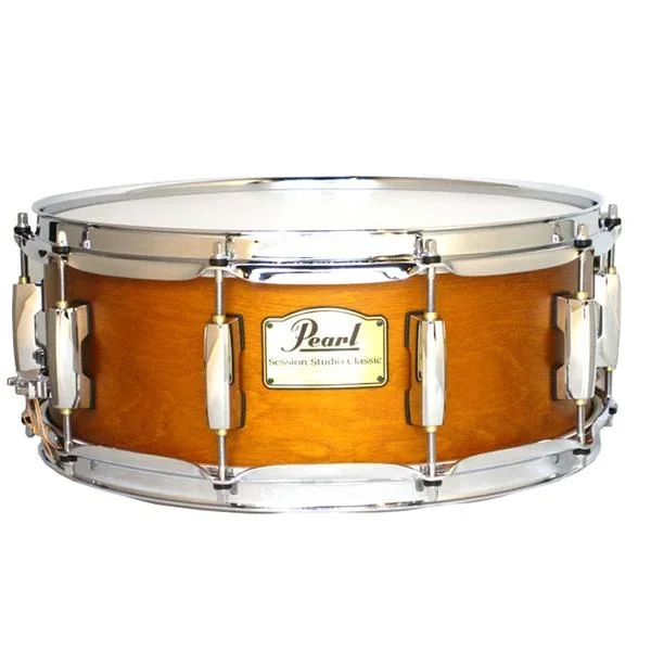 Pearl SSC1455S-C 14 x 5.5 inch Session Studio Classic Snare Drum – Matte Liquid Amber