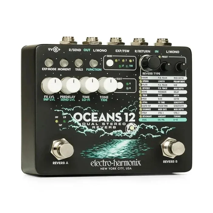 Pedal de reverberación estéreo Electro-Harmonix Oceans 12