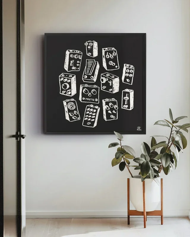 PEDAL JUNKIE ART PRINT – BLACK SQUARE