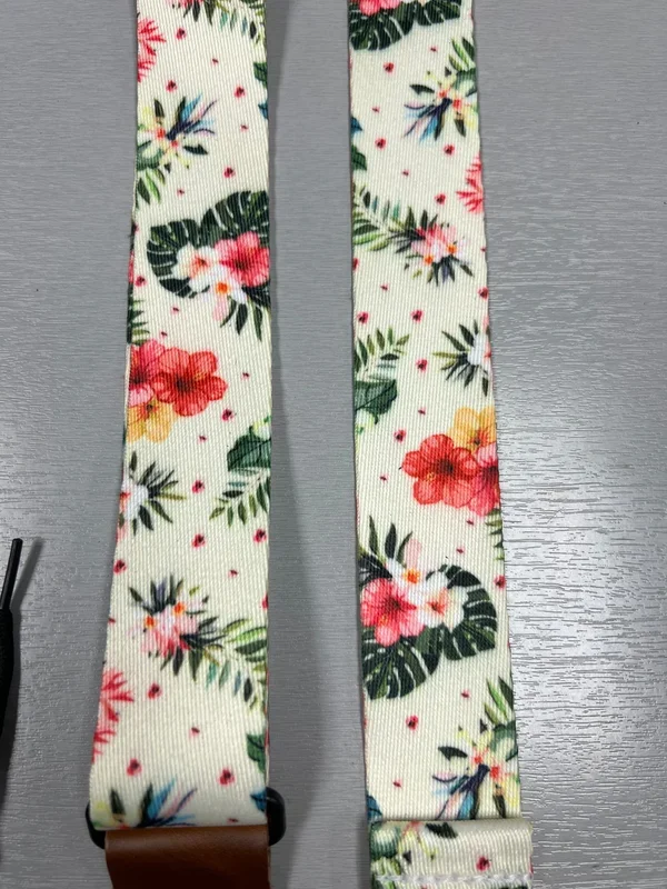 Perri’s White Floral Ukulele Strap – 1.5″ – Fully Adjustable 7671