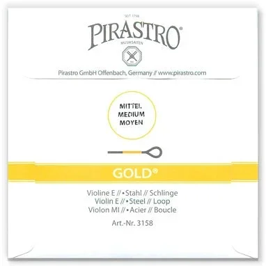 Pirastro Gold Violin E String – Loop (Tin-Plated Carbon Steel E)