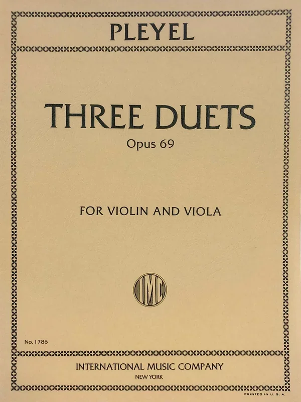 Pleyel, Three Duets Op. 69 for Violin and Viola (IMC)
