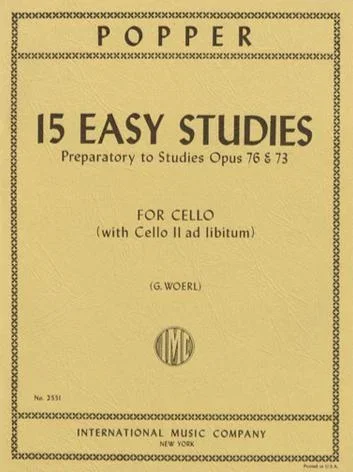 Popper, 15 Easy Studies for Cello (IMC)