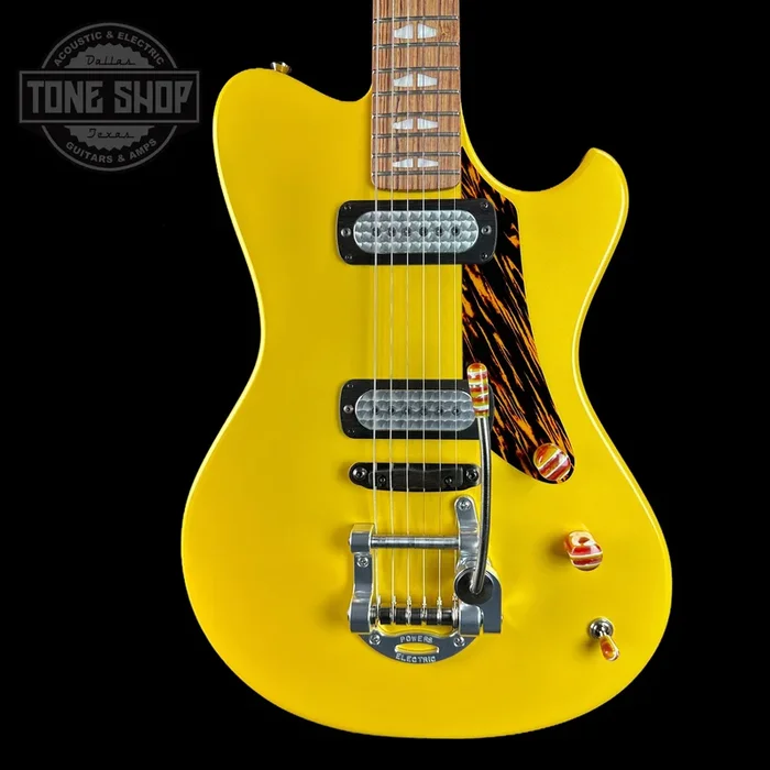 Powers Electric A-Type Saffron Yellow Metallic FF42 Pearloid w/Bag