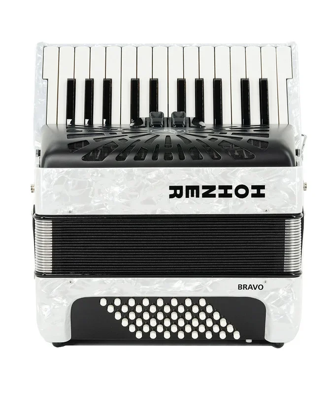Pre-Owned Hohner Bravo II 48 Piano Accordion – White | Used