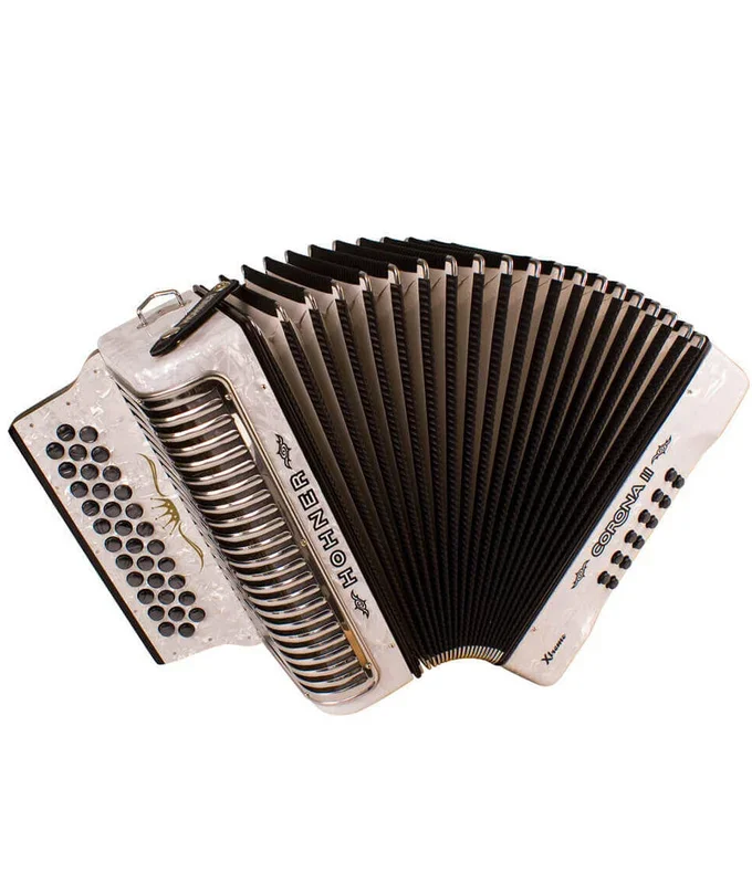 Pre-Owned Hohner Corona II Xtreme GCF Accordion – White