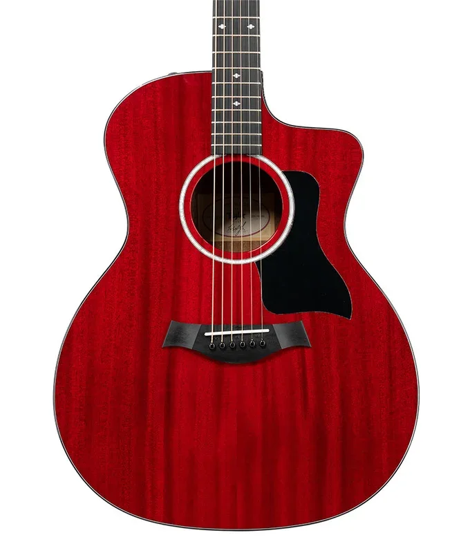 Pre Owned Taylor 224ce DLX LTD Grand Auditorium Acoustic-Electric Guitar – Transparent Red