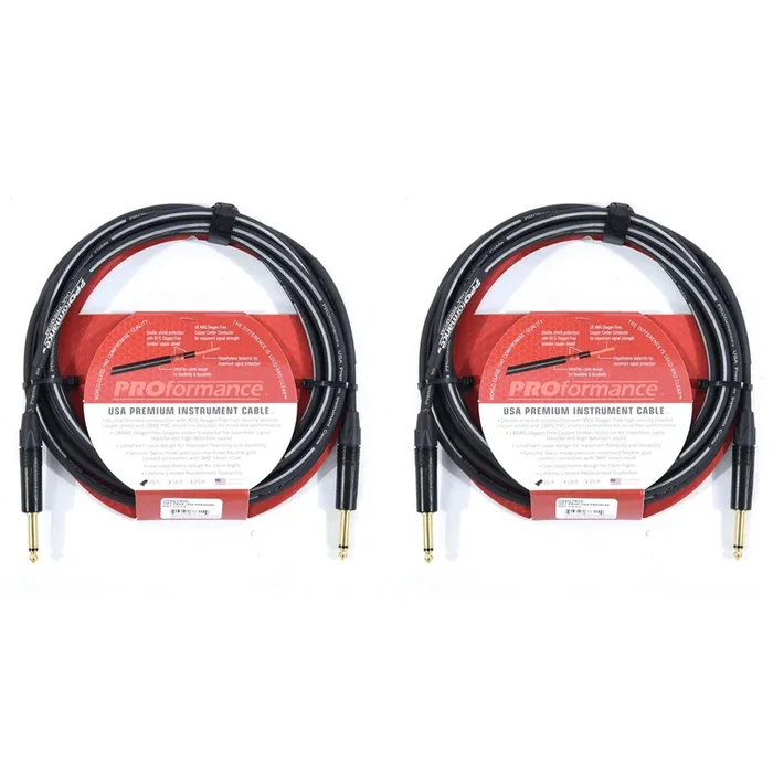 PROformance USA Premium Instrument Cable – 10ft 2 Pack Bundle