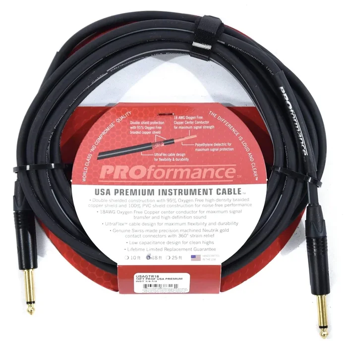 PROformance USA Premium Instrument Cable – 18ft