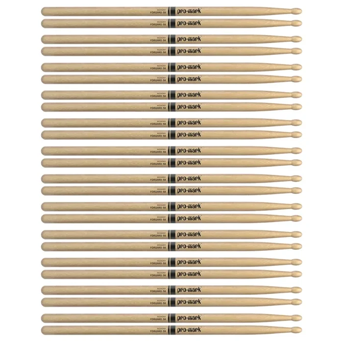 Promark American Hickory 5B Wood Tip Drum Sticks (12 Pair Bundle)