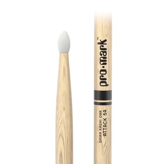 ProMark PW5AN Classic Attack 5A Shira Kashi Oak Drumstick – Oval Nylon Tip