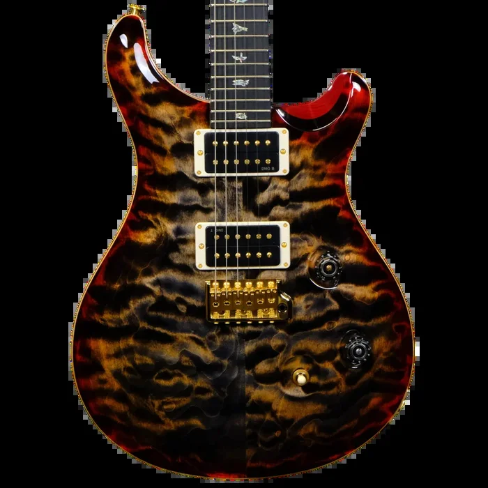 PRS Wood Library Custom 24 10-Top Quilted Maple – Charcoal Cherry Burst