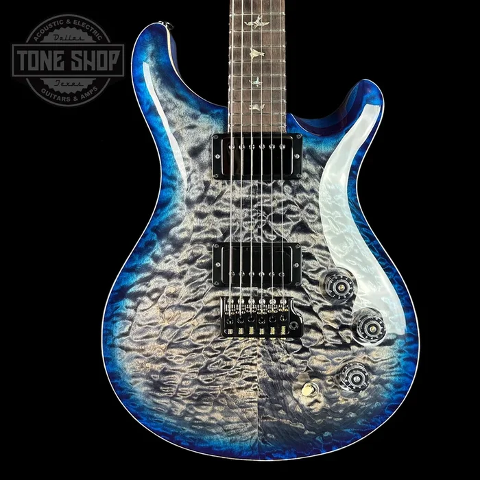 PRS Wood Library DGT Charcoal Blue Burst Quilt 10 Top w/case