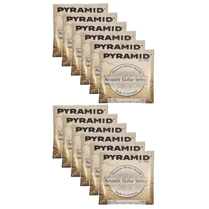 Pyramid 327 Acoustic Premium Phosphor Bronze Light 12-52 (12 Pack Bundle)