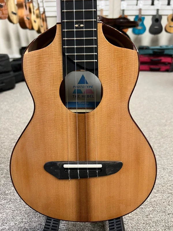 Rebel Minerva Solid Red Cedar/Mahogany Prototype Tenor Ukulele w/Case #9 – B-Stock