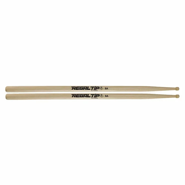 Regal Tip 8A Hickory Wood Tip Drum Sticks