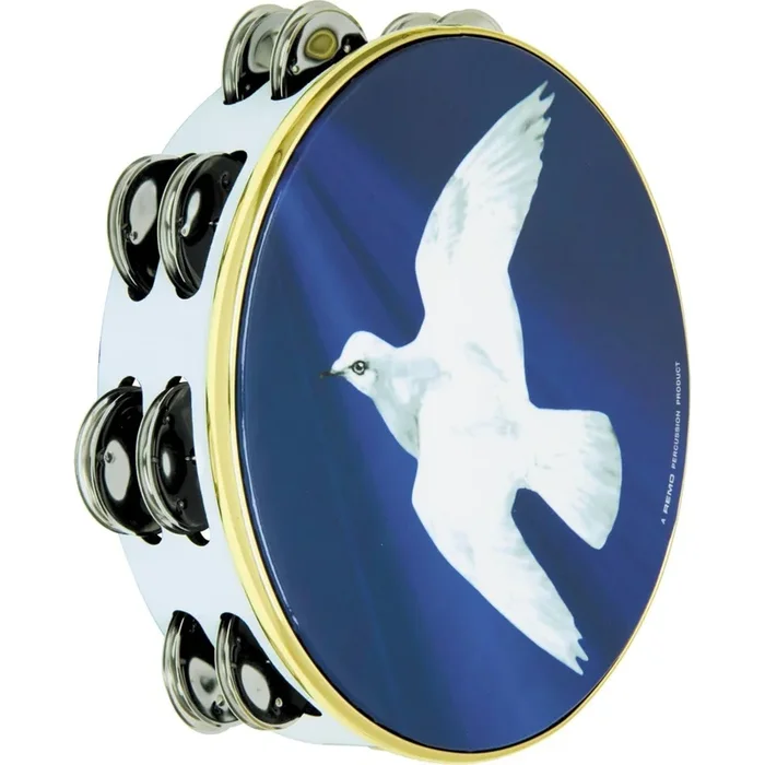 Remo 10″ Spiritual Tambourine with Dove Finish