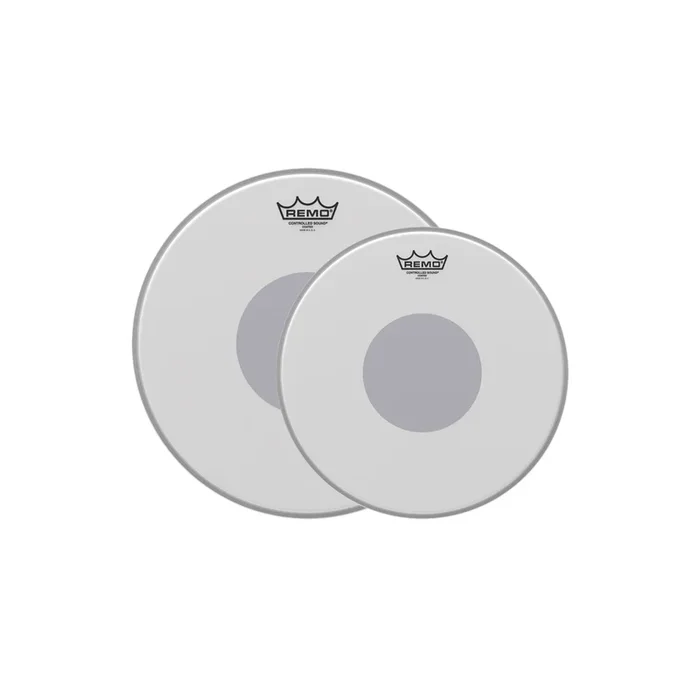 Remo 12/14″ Controlled Sound Coated Black Dot Drumhead (2 Pack Bundle)