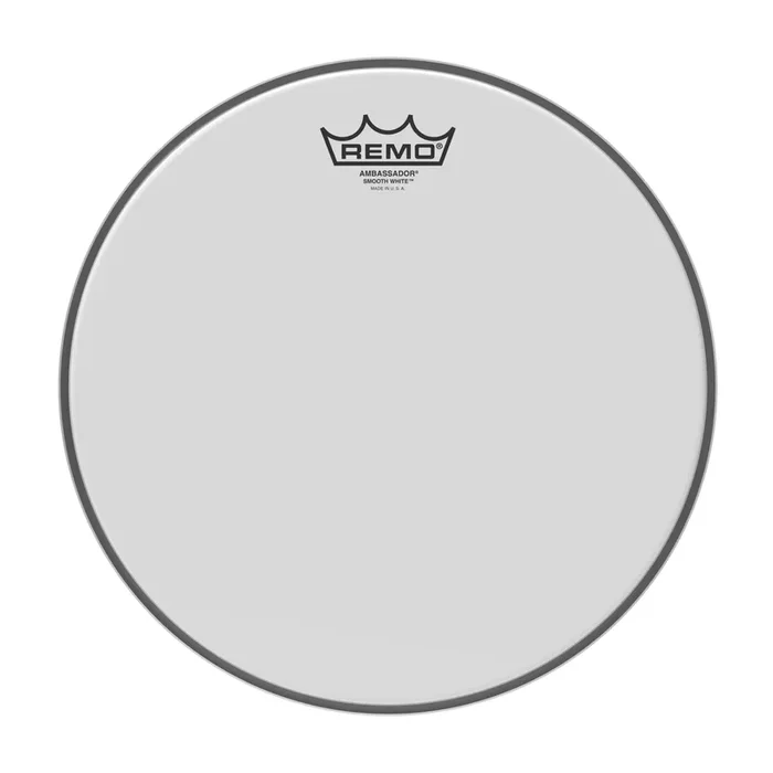 Remo 12″ Cuero Ambassador Smooth White