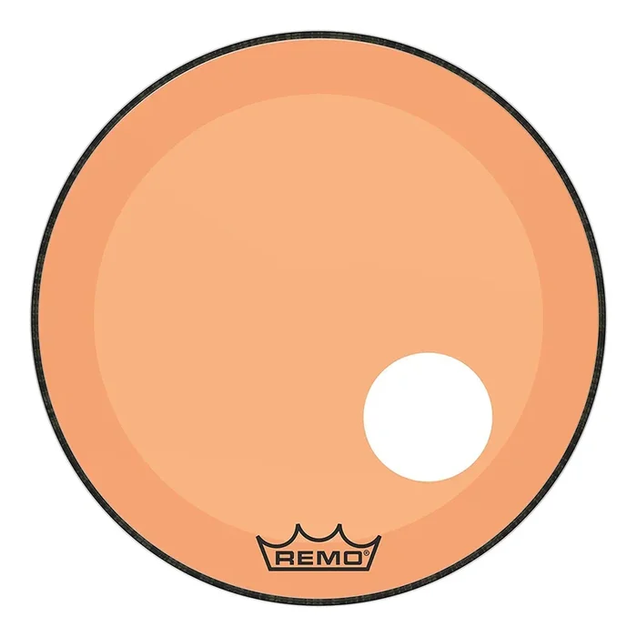 Remo 22″ Powerstroke P3 Colortone Orange Bass Drumhead w/5″ Offset Hole