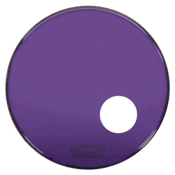 Remo 22″ Powerstroke P3 Colortone Purple Bass Drumhead w/5″ Offset Hole