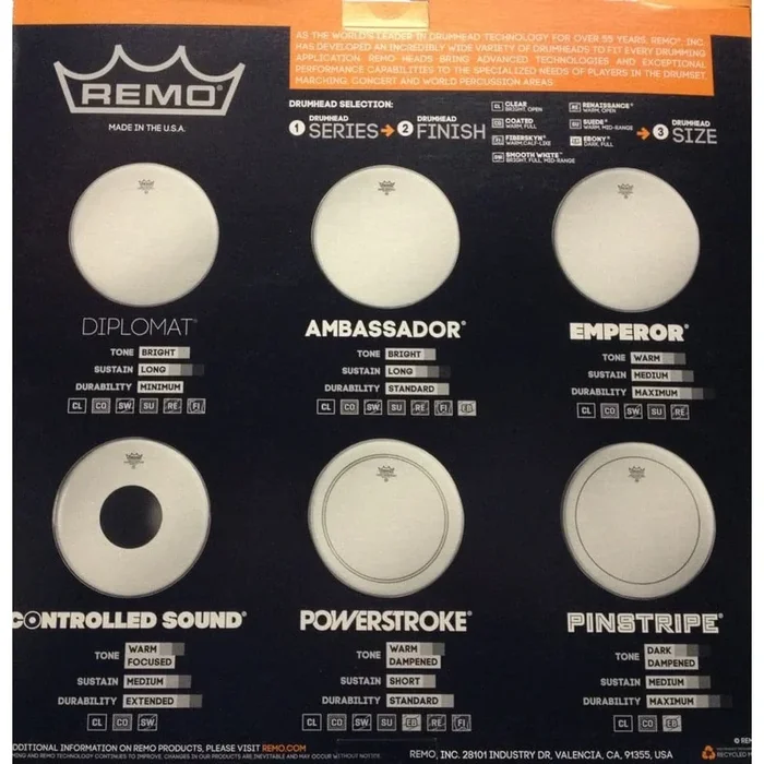 Remo Emperor Coated Drumhead Pack 12/13/16 w/FREE 14″ Emperor